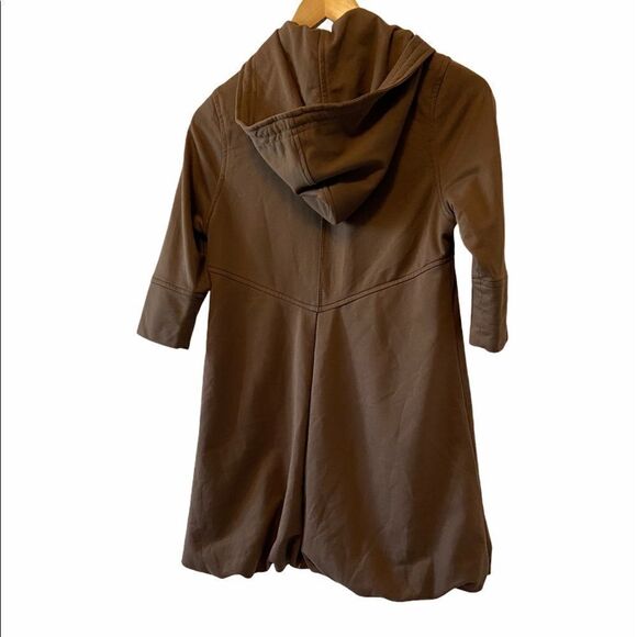 ESLEY Brown Stretch Hooded Short Sleeve Jacket S - Picture 3 of 8
